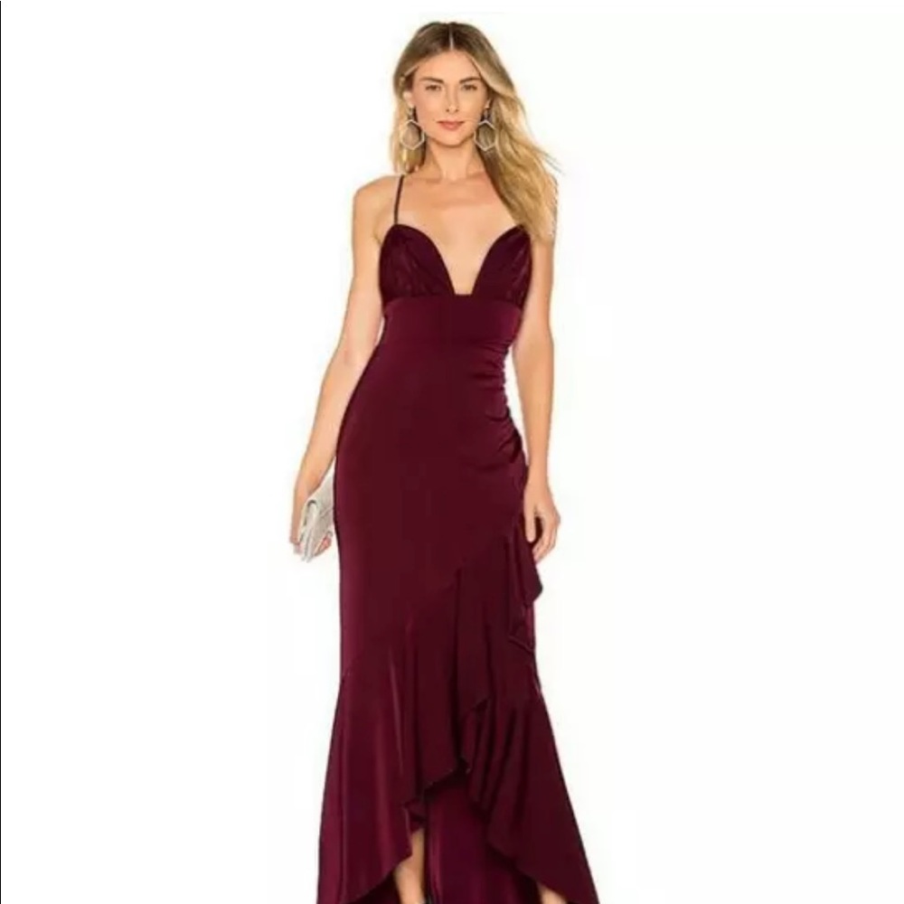 Majorelle Womens Sangria Gown Dress Red Ruched S